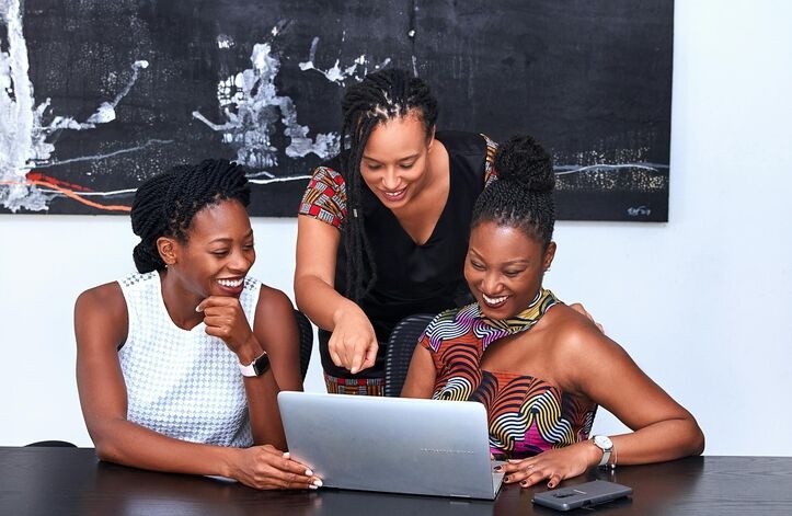 Three Women Looking At The Computer-underrepresented groups in tech
 
