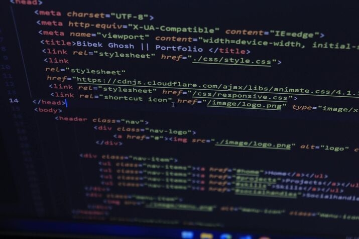 A close-up of code on a screen-Next.js seo

