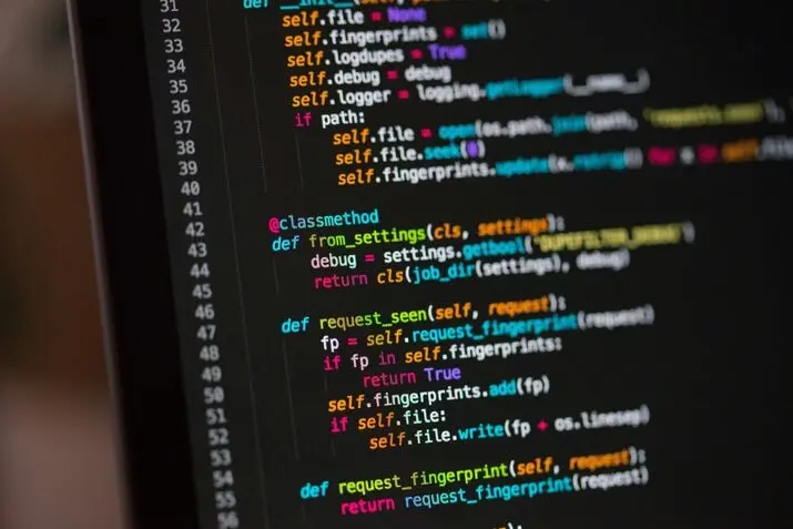 a computer screen with codes