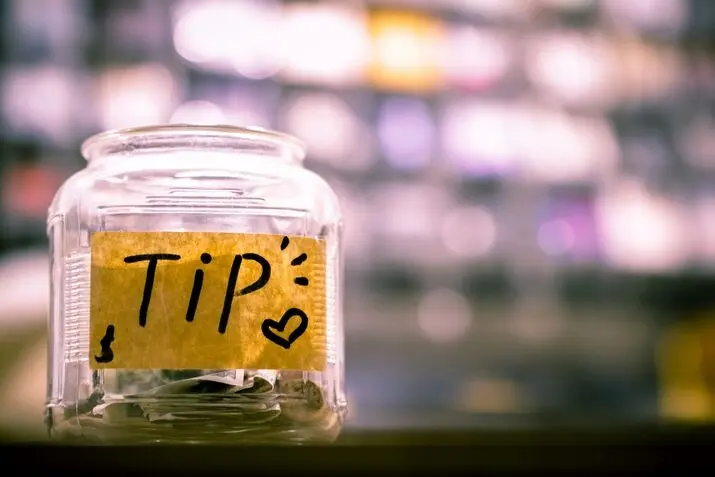 Glass jar for tips