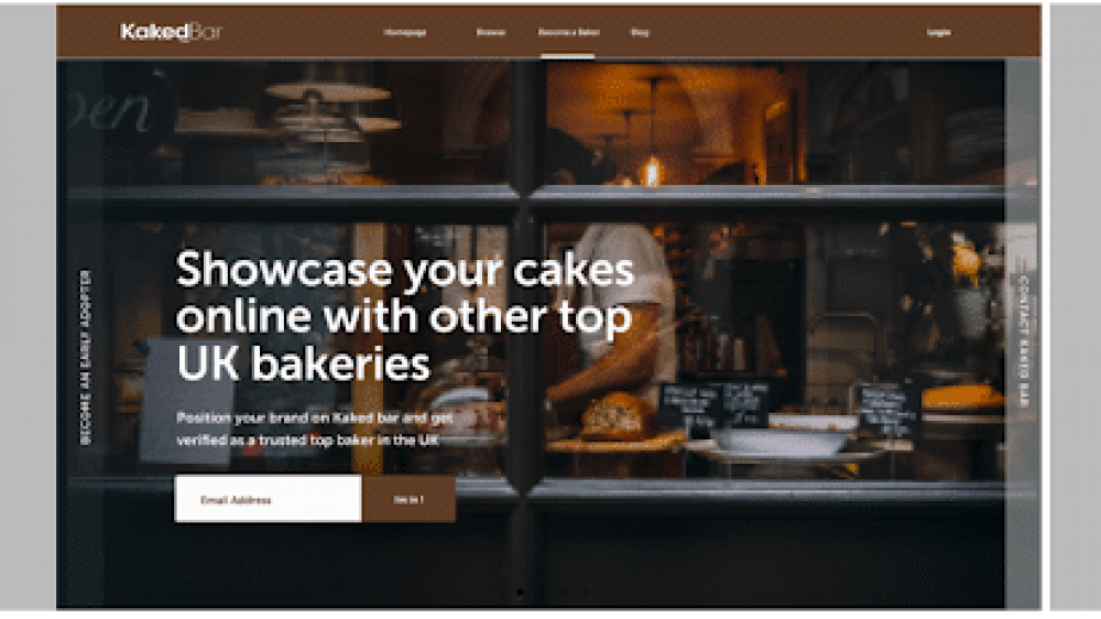 Landing page for Kaked bar